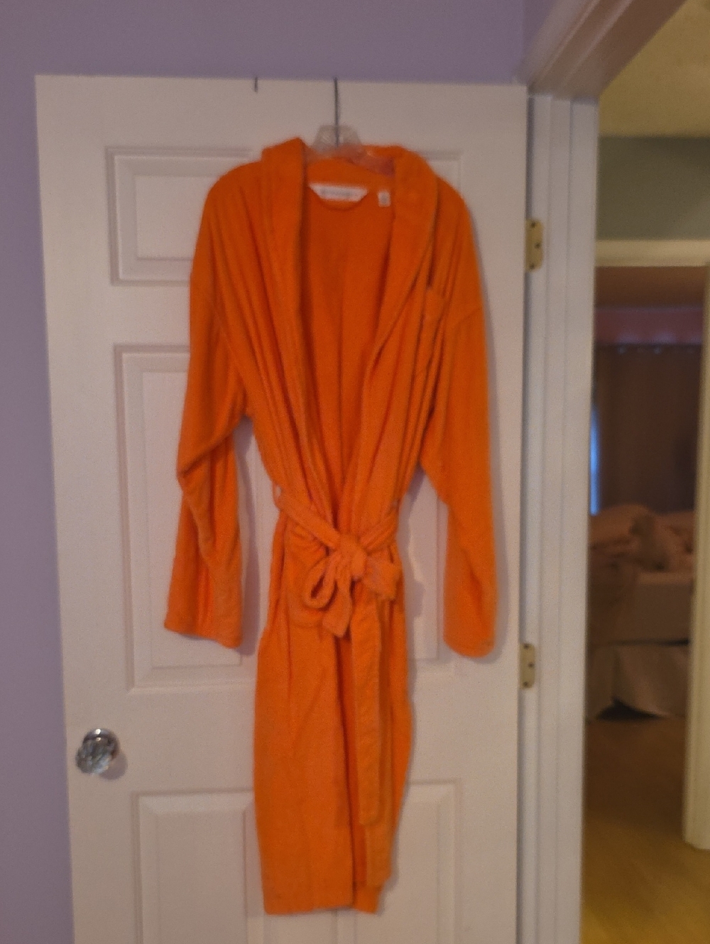 Victoria"s Secret Vintage NEON Bright Orange Hooded Bathrobe